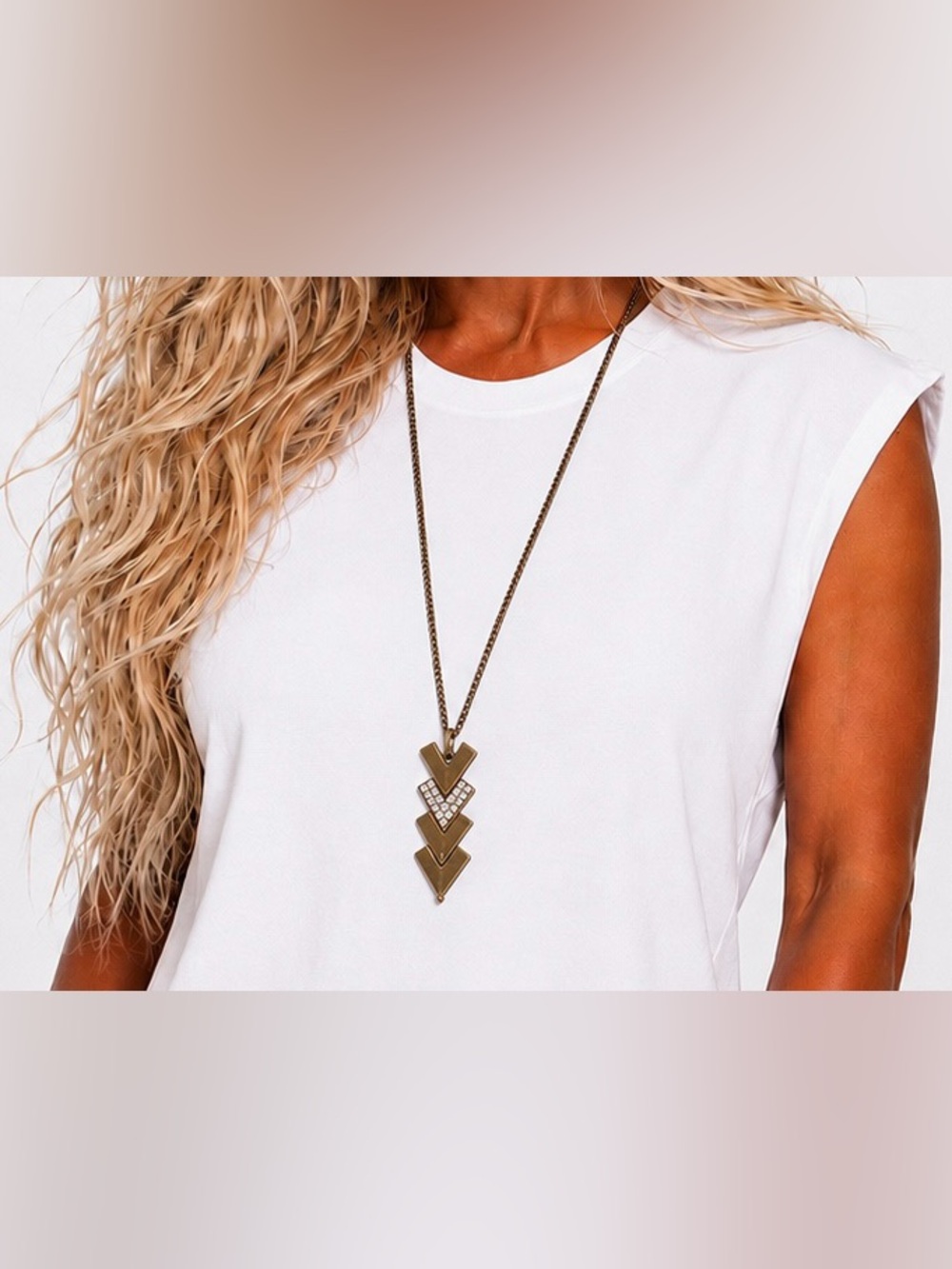 ZETIK Bronze-Tone Arrow Pendant Necklace | Boho Western Statement Piece